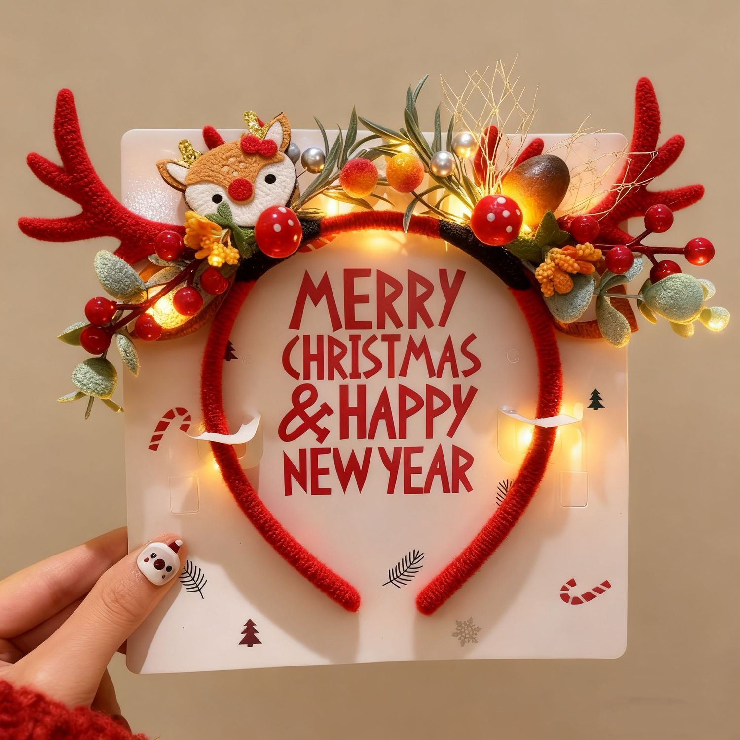 Reindeer Antlers Headband - Diadema de Navidad con Astas de