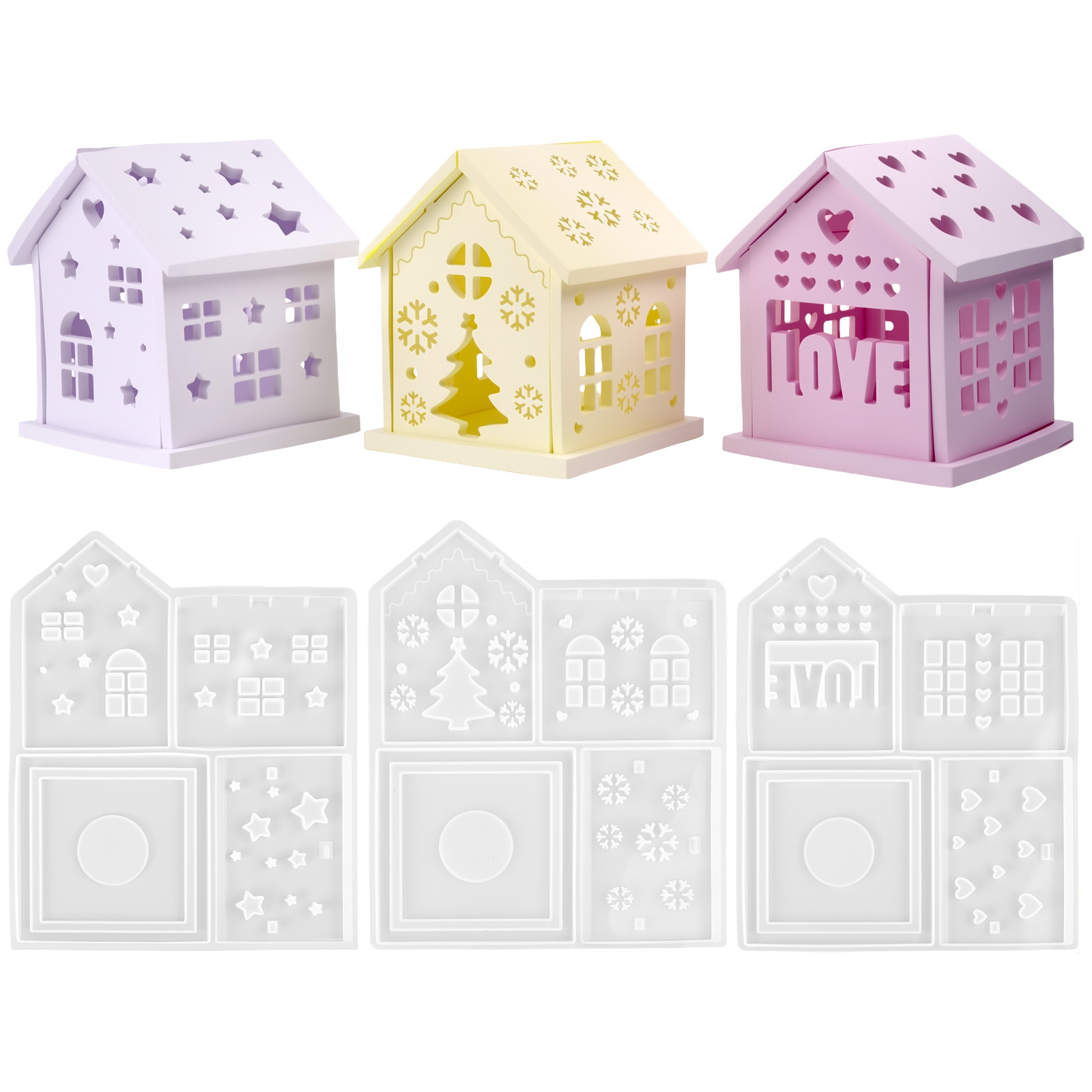 Molde de silicona para casa 3D - Holiday Candle Set reseña y precio