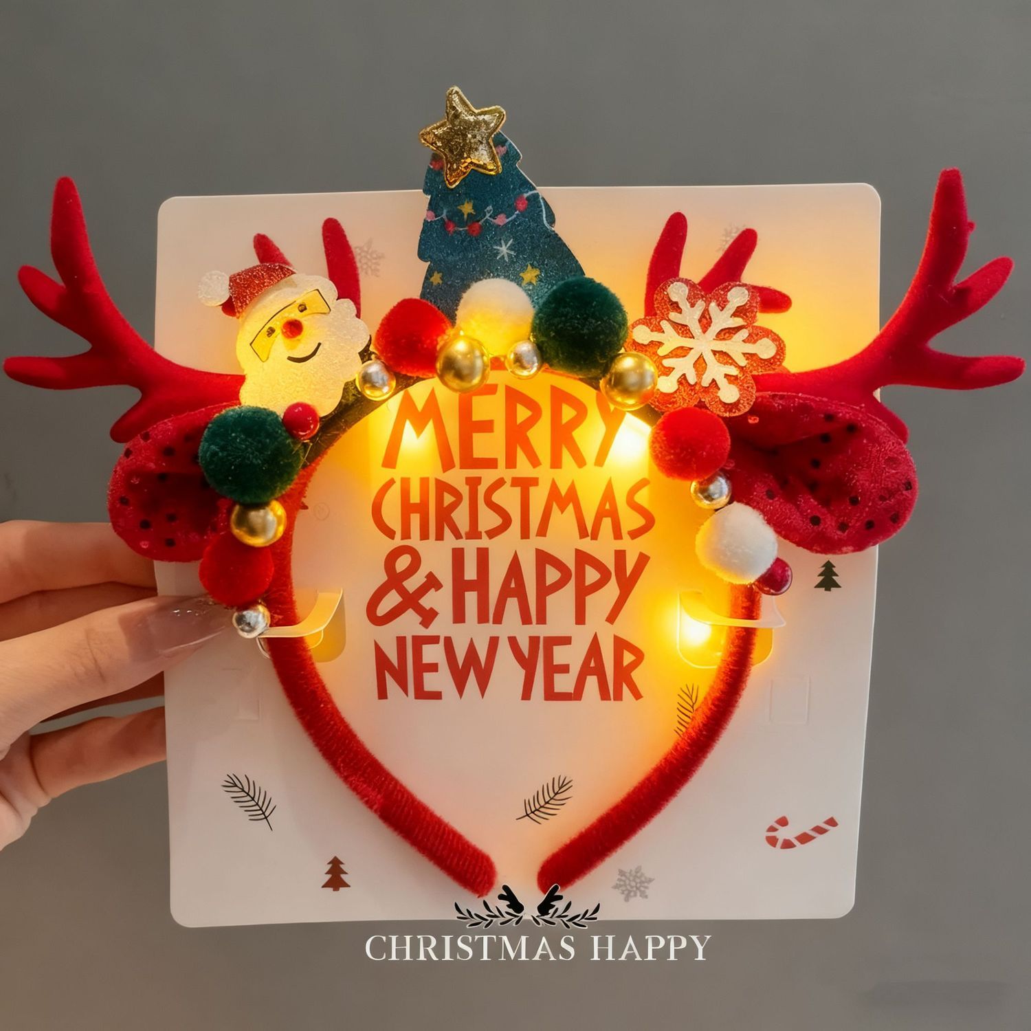 Diadema de Navidad con Astas d - Reindeer Antlers Headband reseña y precio